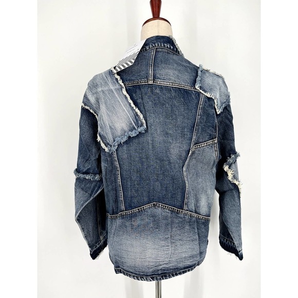Free PEOPLE X Sandrine Rose Patchwork Jean Jacket Size M NWT - Picture 4 of 14